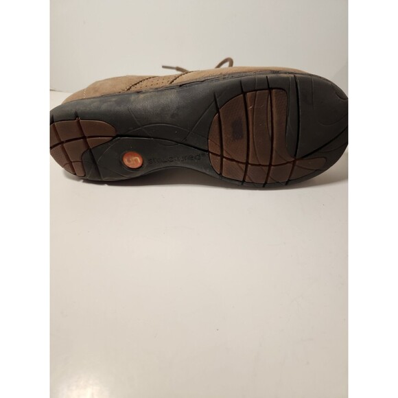 Clarke's Size 7M Structured Women's  Tan Comfort Leather Brushed Suede Ties - Picture 7 of 12